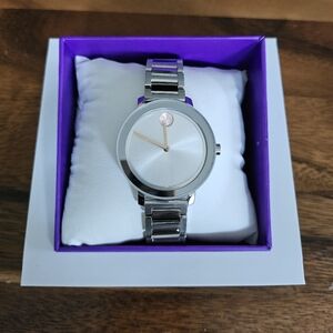 Movado Silver & Rose Gold Bold Evolution Watch